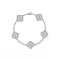 VAN CLEEF ARPELS-VCARA4 반클리프 옐로우 골드/화이트 빈티지 알함브라 브레이슬릿