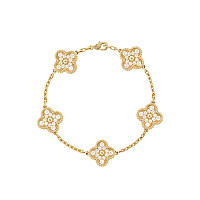VAN CLEEF ARPELS-VCARA4 반클리프 실버 다이아몬드 빈티지 알함브라 브레이슬릿