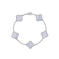 VAN CLEEF ARPELS-VCARA4 반클리프 실버 다이아몬드 빈티지 알함브라 브레이슬릿
