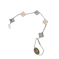 VAN CLEEF ARPELS-VCARA4 반클리프 실버 다이아몬드 빈티지 알함브라 브레이슬릿