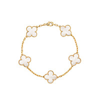 VAN CLEEF ARPELS-VCARA4 반클리프 실버 다이아몬드 빈티지 알함브라 브레이슬릿