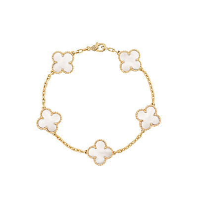 VAN CLEEF ARPELS-VCARD3 반클리프 옐로우 골드/블랙 빈티지 알함브라 브레이슬릿