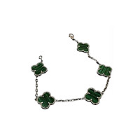 VAN CLEEF ARPELS-VCARA4 반클리프 실버 다이아몬드 빈티지 알함브라 브레이슬릿