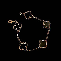 VAN CLEEF ARPELS-VCARA4 반클리프 실버 다이아몬드 빈티지 알함브라 브레이슬릿