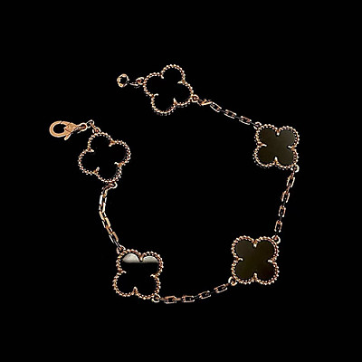 VAN CLEEF ARPELS-VCARD3 반클리프 옐로우 골드/블랙 빈티지 알함브라 브레이슬릿