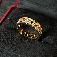 Cartier-N4210400 까르띠에 로즈 골드 파베 세팅 6 다이아몬드 클래식 LOVE 링