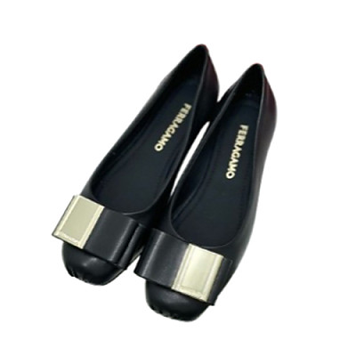 Ferragamo-07115 페라가모 블랙 양가죽 발레 플랫 슈즈