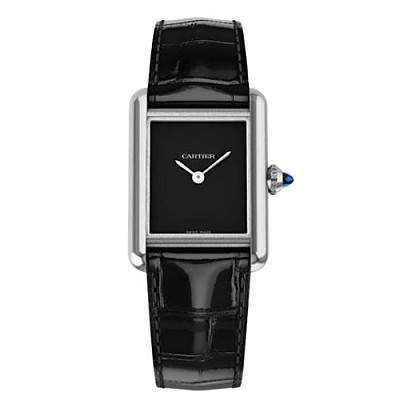 Cartier-까르띠에 탱크 머스트 쿼츠 블랙 다이얼 여성 워치