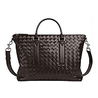 BOTTEGA VENETA-815784 보테가 베네타 블랙 인트레치아토 소프트 브리프케이스
