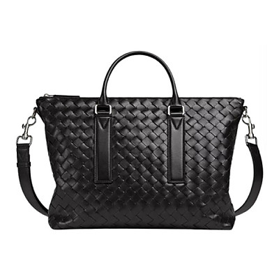 BOTTEGA VENETA-815784 보테가 베네타 블랙 인트레치아토 소프트 브리프케이스