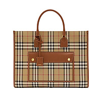 BURBERRY-81122271 버버리 브라운 미디엄 프레야 토트