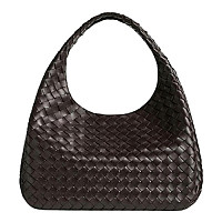 [스페셜오더]BOTTEGA VENETA-844250 보테가베네타 인트레치아토 엠버 스웨이드 가죽 라지 캄파나