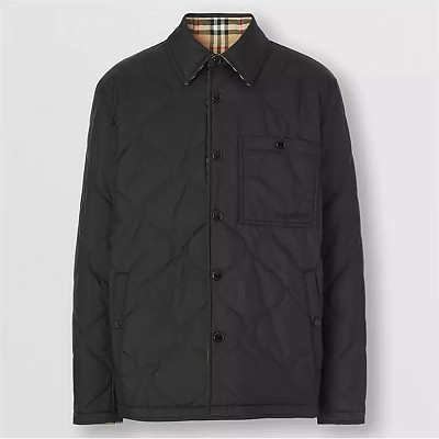 BURBERRY-821456 버버리 블랙&체크 무늬 양면 재킷 남녀공용