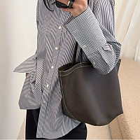 [스페셜오더]THE ROW-1854 더 로우 블랙 송아지 가죽 TR Park Tote Stitch 토트백 스몰