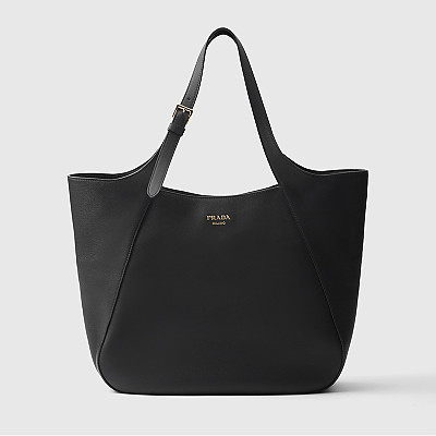 [스페셜오더]PRADA-1BG512 프라다 레더 토트백 레터링 로고 금장 블랙