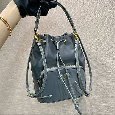 [스페셜오더]PRADA-1BH038 프라다 블랙 가죽 듀엣 스몰 버킷백