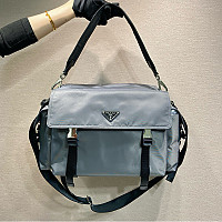 PRADA-1BD082 프라다 화이트 광택 가죽 숄더백