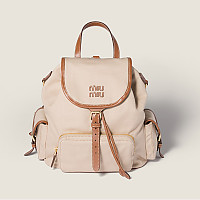 [스페셜오더]MIUMIU-5BZ042 미우미우 캔버스 및 가죽 백팩 블랙