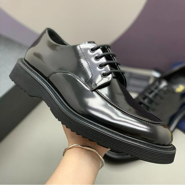 PRADA-2WE383 프라다 가죽 레이스업 구두 블랙 남성용