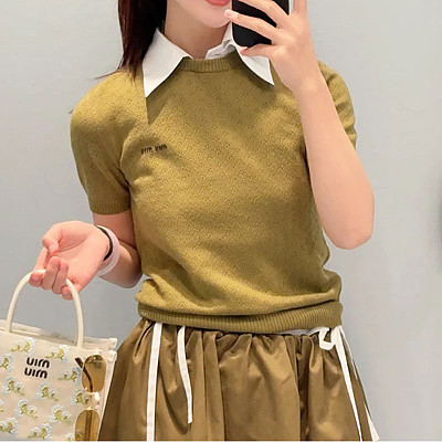 MIUMIU-510430300 미우미우 2026SS 여성용 폴로 티셔츠