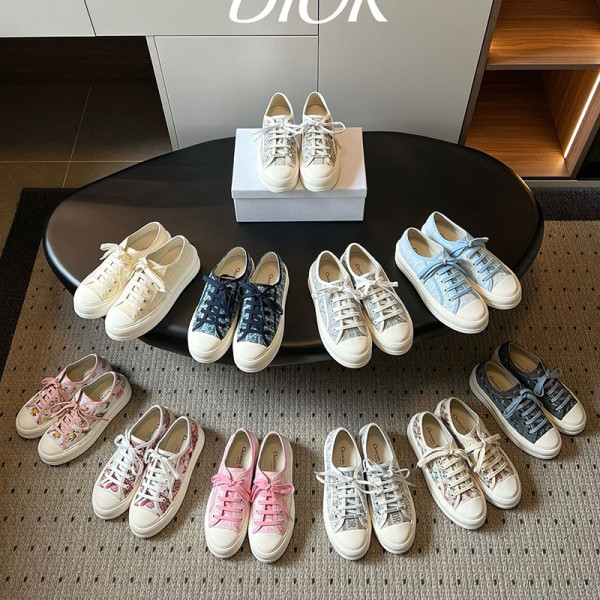 DIOR-06116 디올 2026SS 봄/여름 모노그램 자수 플랫폼 캔버스 신발