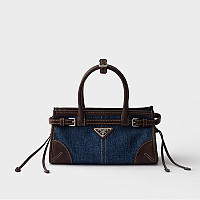 [스페셜오더]PRADA-1BA486 프라다 보니 스몰 데님 및 블랙가죽 핸드백