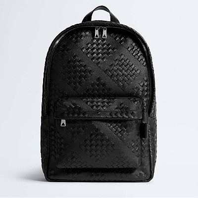 [스페셜오더]BOTTEGA VENETA-828527 보테가 베네타 블랙 미디엄 인트레치아토 백팩