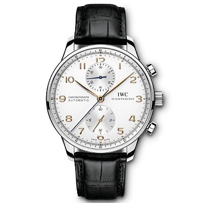 [스페셜오더]IWC-371480 아이더블유씨 포르투기저 크로노그래프 레드 골드 실버다이얼 레플리카워치 41mm