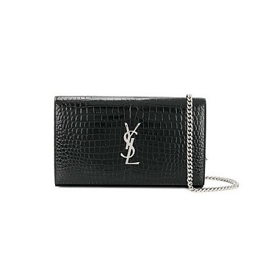 [스페셜오더]SAINT LAURENT-377829 생로랑 블랙 골드 크로커다일 모노그램 체인 지갑