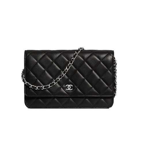 [스페셜오더]CHANEL-A33814 샤넬 클래식 블랙 램스킨 실버 메탈 WOC 체인 지갑