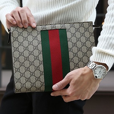 [스페셜오더]GUCCI-475316 1095 구찌 블랙 GG 수프림 캔버스 Web 파우치백