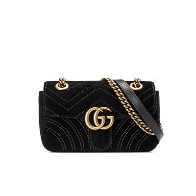 [스페셜오더]GUCCI-446744 1000 구찌 블랙 GG 마몽 마틀라세 미니백