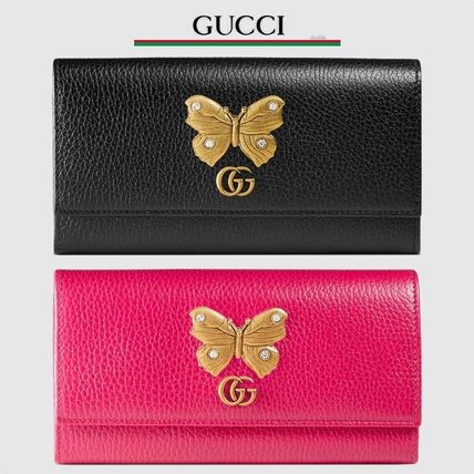 [스페셜오더]GUCCI-499359 5661 구찌 나비 모티브 장식 콘티넨탈 브라이트핑크 장지갑