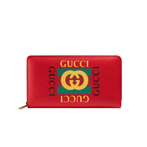 [스페셜오더]GUCCI-496317 8840 구찌 프린트 로고 핫핑크 지퍼 어라운드 이미테이션장지갑