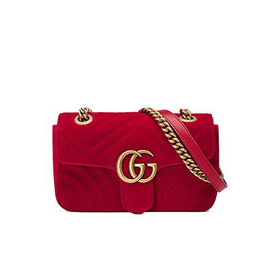 [스페셜오더]GUCCI-446744 8561 구찌 GG 마몽 베이지/레드 미니 핸드백