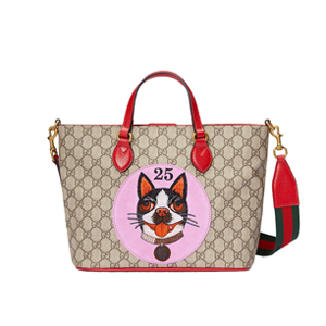 GUCCI 473887-8319 구찌 베스트리에 벌 모양 GG 수프림 토트백