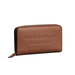 [스페셜오더]BURBERRY-40596661 버버리 엠보싱 로고 브라운 지퍼 라운드 지갑