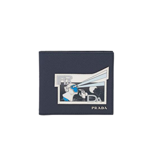 [스페셜오더]PRADA-2MO513 프라다 블랙 사피아노 가죽 메탈 로고 반지갑 #홍콩명품지갑