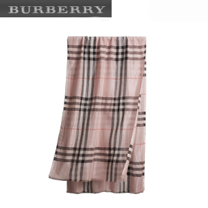 BURBERRY-40287851 버버리 메탈릭 카메 골드 체크 실크 울 스카프 여성용