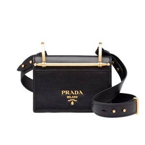 [스페셜오더]PRADA-1BD075 프라다 송아지 가죽 브론즈 하드웨어 숄더백 블랙