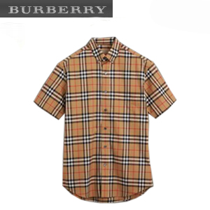 [스페셜오더]BURBERRY-80029271 버버리 쇼트 슬리브 네이비 체크 셔츠