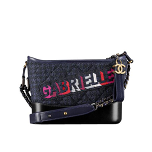 [스페셜오더]CHANEL-A91810 샤넬 트위드 카프스킨 네이비 블랙 스몰 가브리엘 호보 백