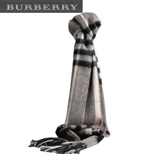 ［스폐셜오더］BURBERRY-2013FW/100%캐시미어 그레이 체크 머플러