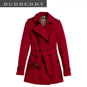 [스페셜오더]BURBERRY-39970281 버버리 샌드링엄  레드 쇼트 헤리티지 트렌치코트 여성용