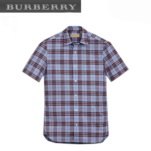 [스페셜오더]BURBERRY-80029271 버버리 쇼트 슬리브 네이비 체크 셔츠