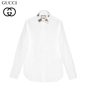 GUCCI-523500 9061 구찌 화이트 코튼 심볼 디테일 셔츠