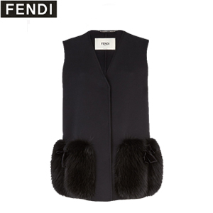 [스페셜오더]FENDI-FF8523 펜디 화이트 울 폭스 퍼 장식 베스트