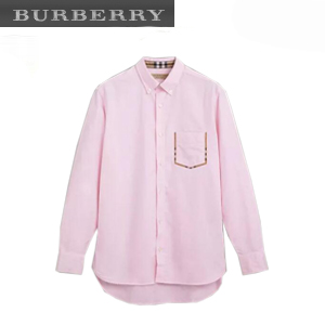 [스페셜오더]BURBERRY-80030881 버버리 체크 디테일 코튼 화이트 옥스퍼드 셔츠