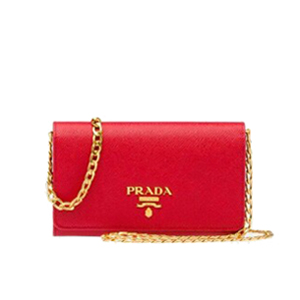 PRADA-1BP005 프라다 메탈 체인 숄더 스트랩 스몰 숄더백 블랙