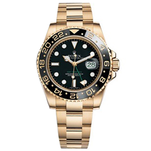 [스페셜오더]ROLEX-롤렉스 GMT-마스터 II 세라믹 베젤 18K 포금 옐로우 골드 그린다이얼 워치40mm